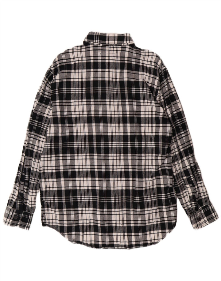 ORIGINAL USE Herren-Flanellhemd, mittelschwarz, kariert, Baumwolle