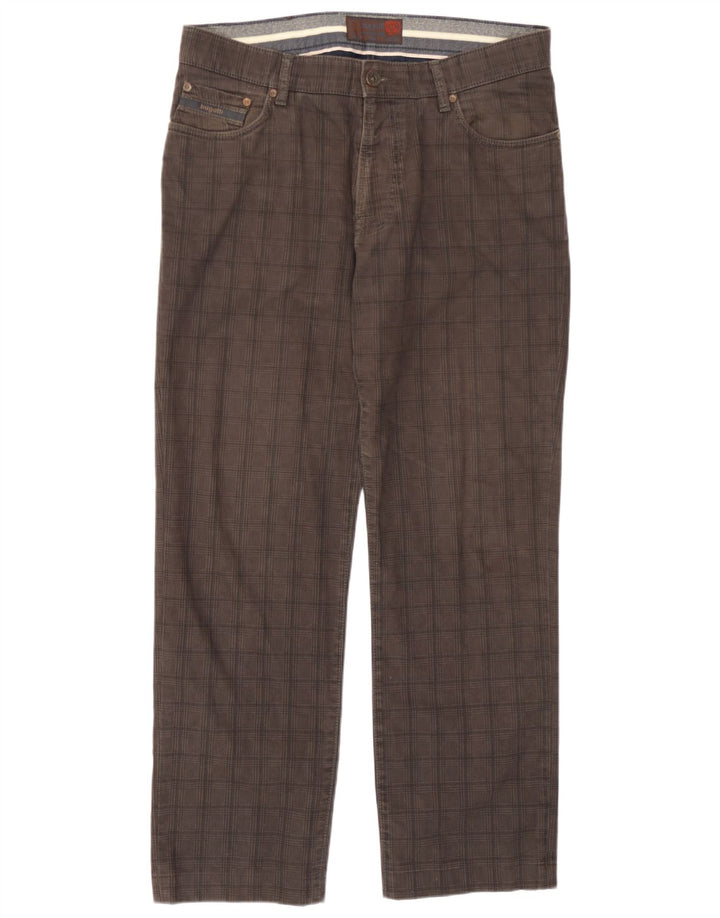 Bugatti Herren gerade Freizeithose IT 52 XL W36 L30 Grau Hahnentritt