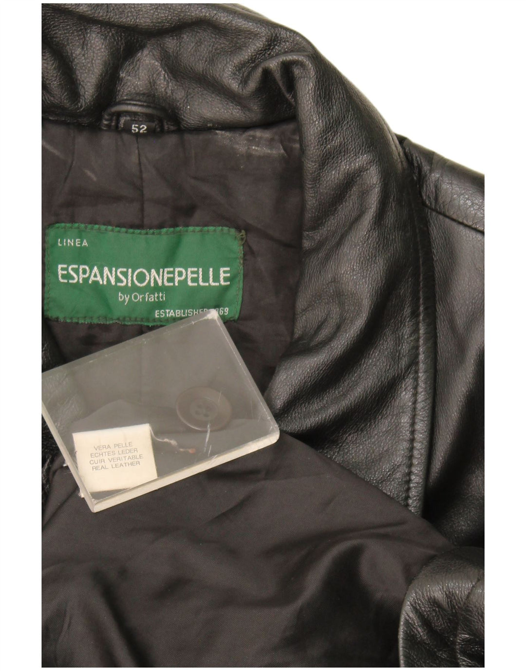 Orfatti Herren Ledermantel IT 52 XL Schwarzes Leder