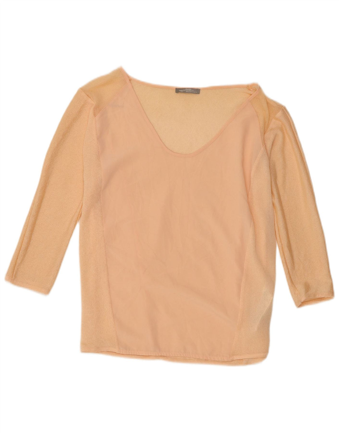 Zara Damen-Top, 3/4-Ärmel, UK-Größe 14, mittelrosa, Polyester