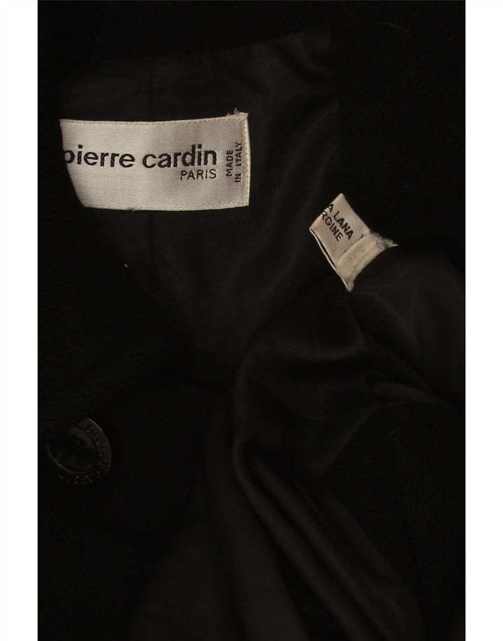 Pierre Cardin Damen Zweireihiger Mantel UK 20 2XL Schwarze Wolle