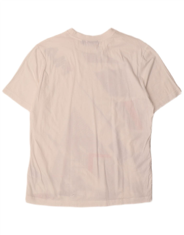 Fila Herren Grafik-T-Shirt-Oberteil aus mittelweißer, geometrischer Baumwolle