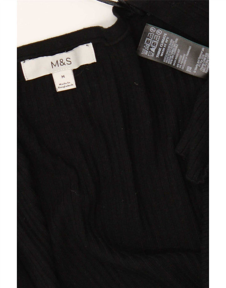 Marks & Spencer Offener Damen-Cardigan-Pullover UK 14 Mittelschwarze Viskose