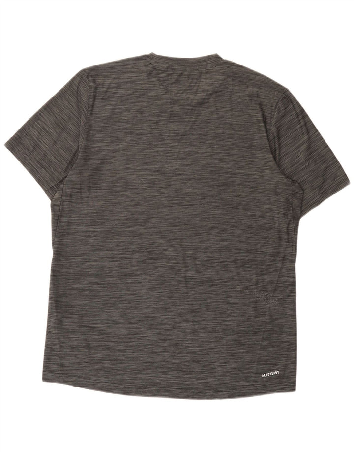 Adidas Herren Aeroready T-Shirt Top Mittelgrau geflecktes Polyester