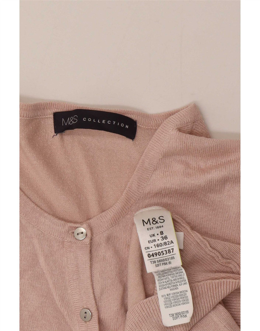 Marks & Spencer Damen-Cardigan-Pullover UK 8 Small Rosa Viskose