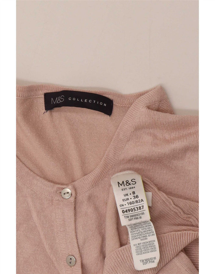 Marks & Spencer Damen-Cardigan-Pullover UK 8 Small Rosa Viskose