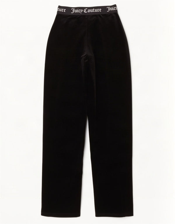 Juicy Couture Damen-Trainingshose aus grafischem Velours, XS, Schwarz, Polyester