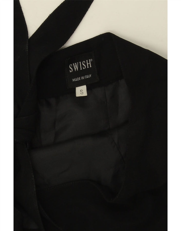 Swish Damen Neckholder-Kleid UK 10 Small Schwarz Viskose