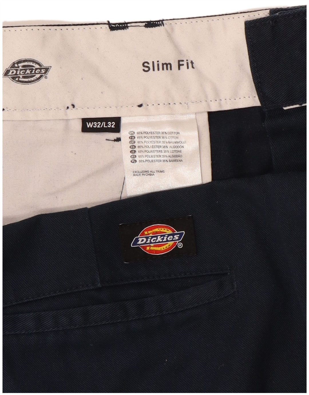 Dickies Herren Slim Fit Chinohose W32 L32 Marineblau Polyester