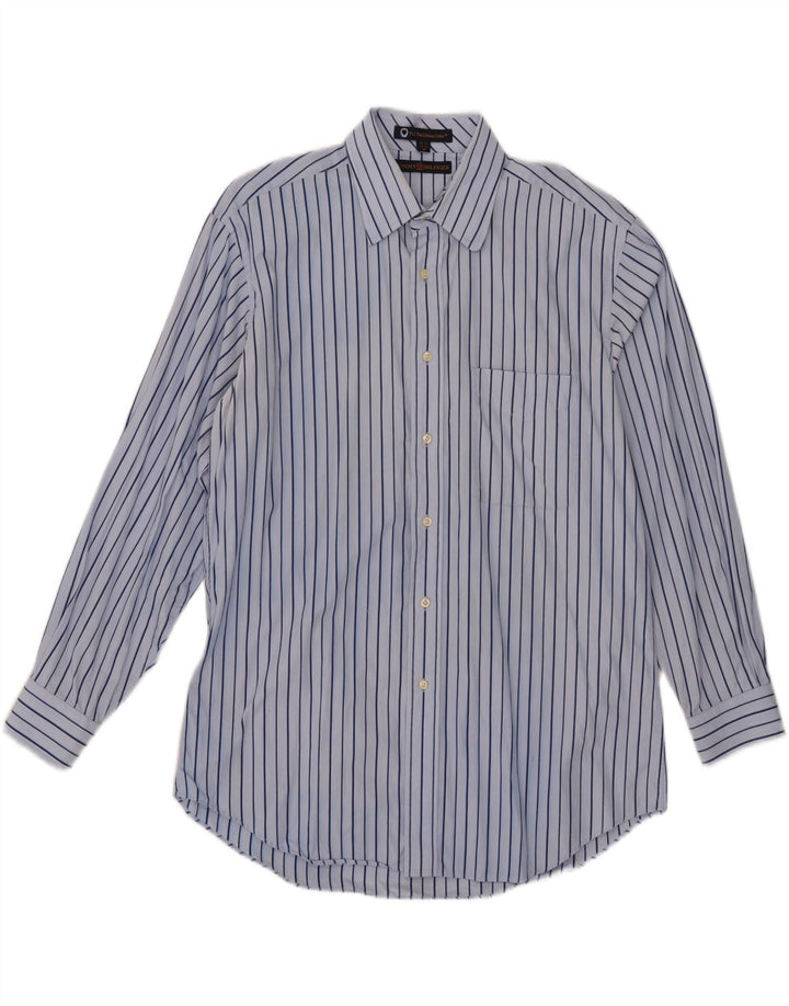 Tommy Hilfiger Herrenhemd Größe 15 1/2 Mittelblau gestreift