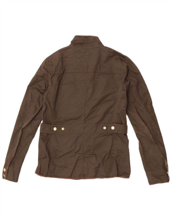 J. Crew Damen Utility-Jacke UK 2 2XS Khaki Baumwolle