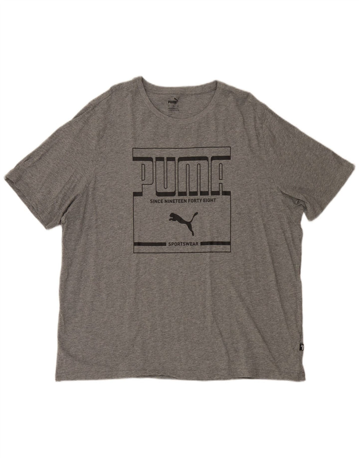 Puma Herren Grafik T-Shirt Top 2XL Grau Baumwolle