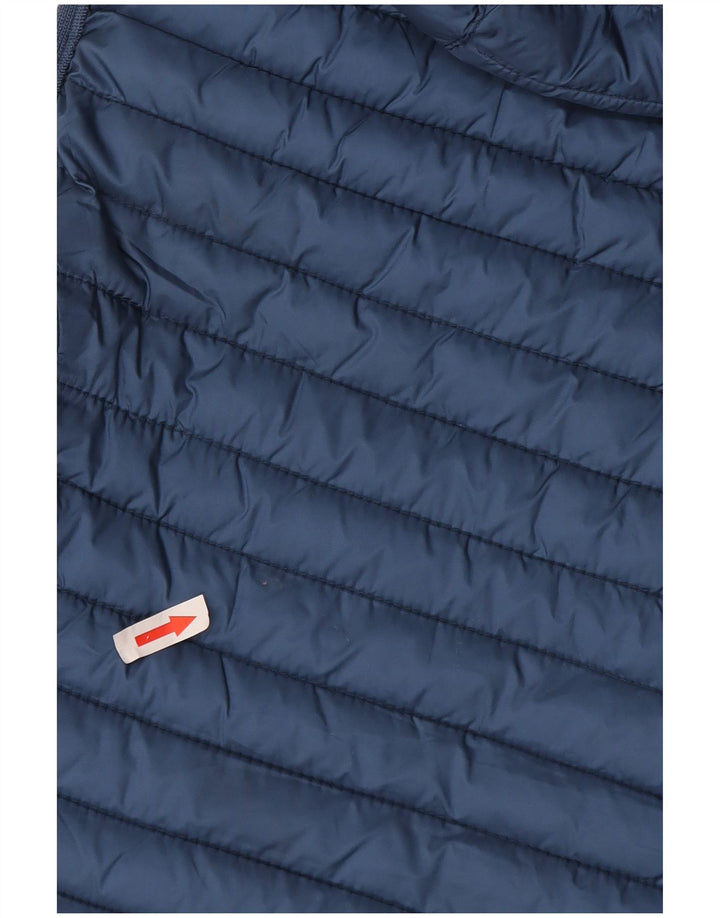 Massimo Dutti Wattierte Damen-Weste mit Kapuze, UK 12, Mittelblau, Polyester