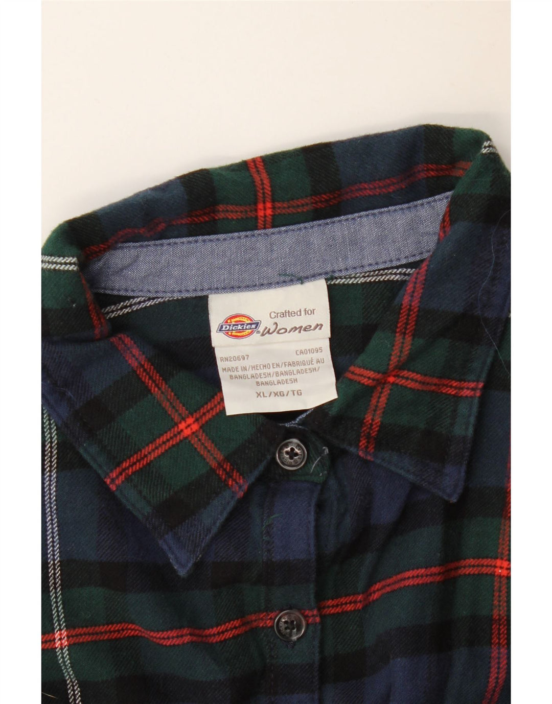 DICKIES Damen-Flanellhemd in Übergröße, UK 18, XL, Marineblau kariert