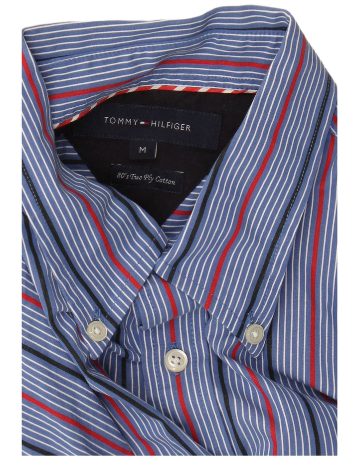 Tommy Hilfiger Herrenhemd mittelblau gestreift aus Baumwolle