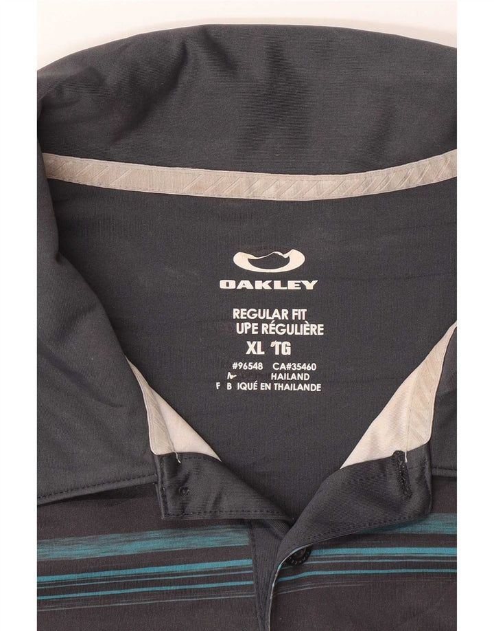 Oakley Herren Regular Fit Poloshirt XL Grau gestreift