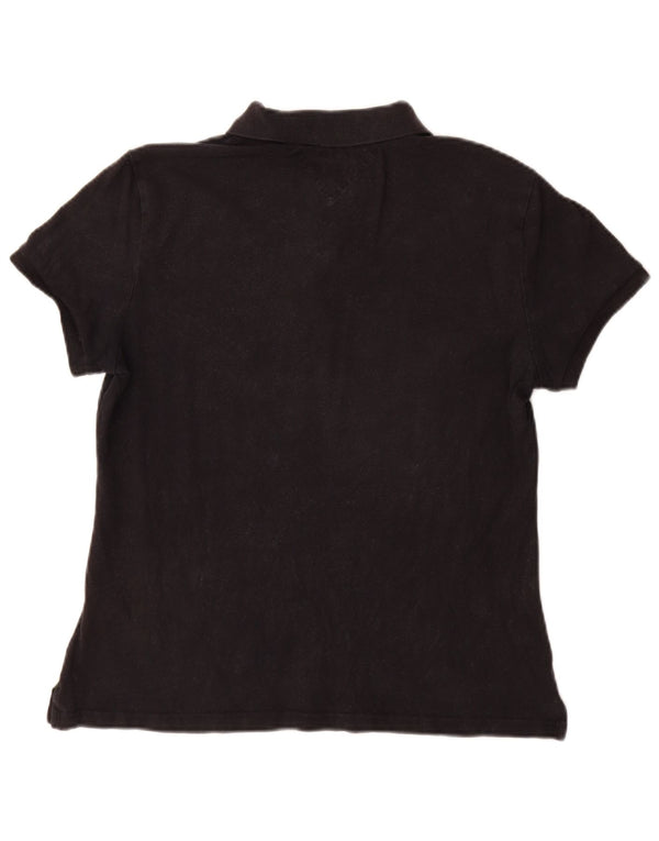 Tommy Hilfiger Damen Slim Fit Poloshirt UK 18 XL Schwarz Baumwolle