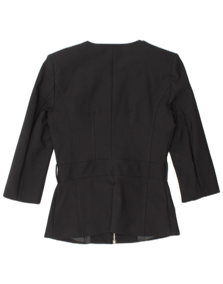 ELISABETTA FRANCHI Damen Blazerjacke mit 3/4-Ärmeln IT 42 Mittelschwarz