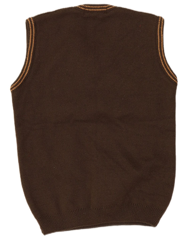 Vintage Damen Weste Tank Top IT 42 Mittelbraun gestreift