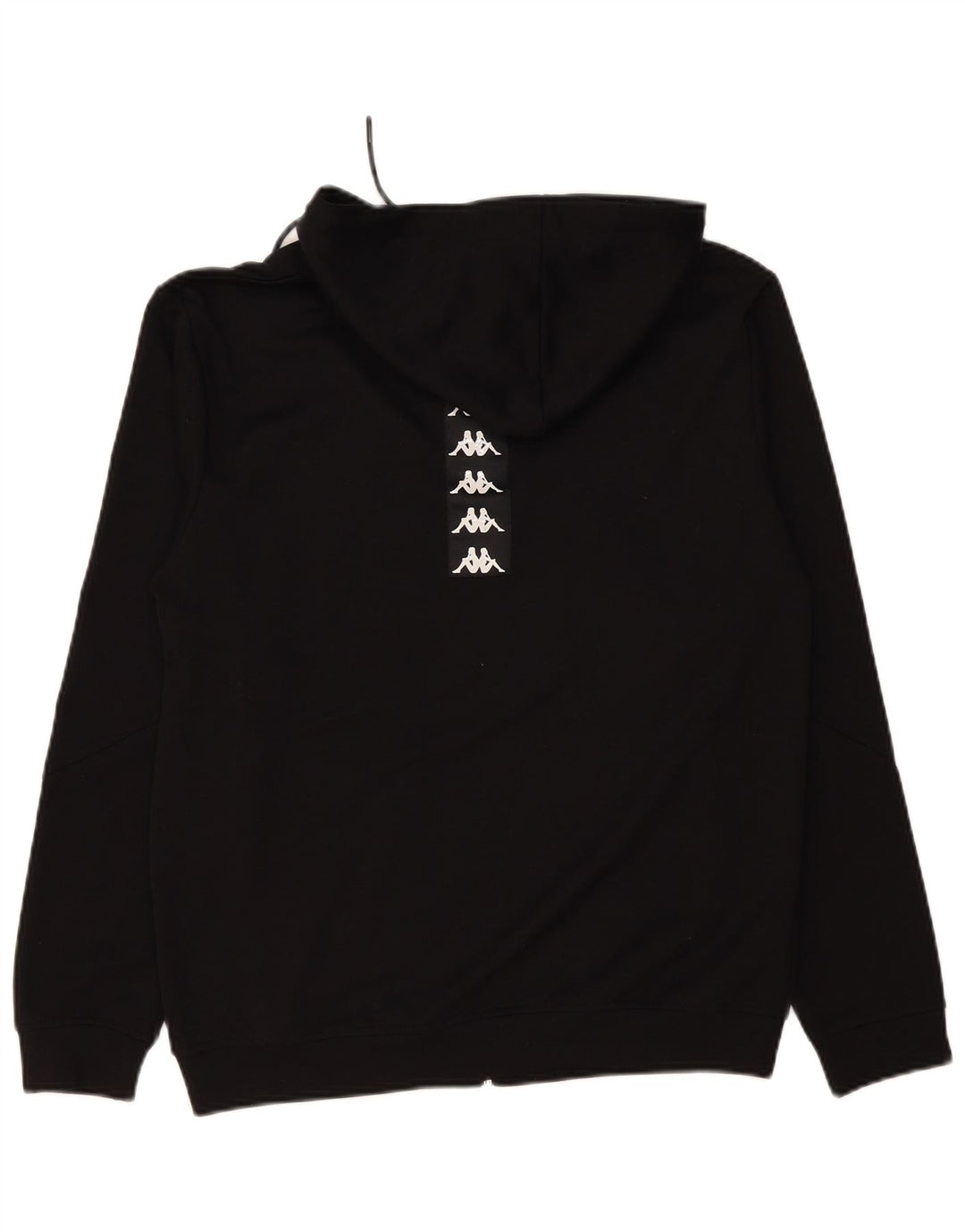 Kappa Herren-Kapuzenpullover mit grafischem Reißverschluss, groß, aus schwarzem Polyester