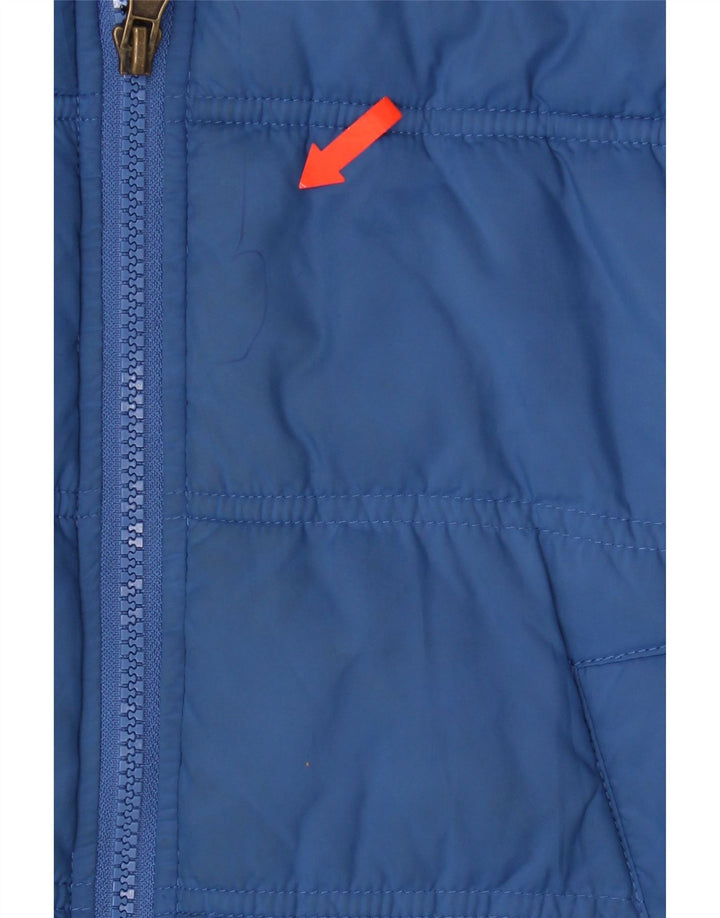 Benetton Wattierte Weste für Jungen mit Kapuze, 11–12 Jahre, groß, blaues Polyester