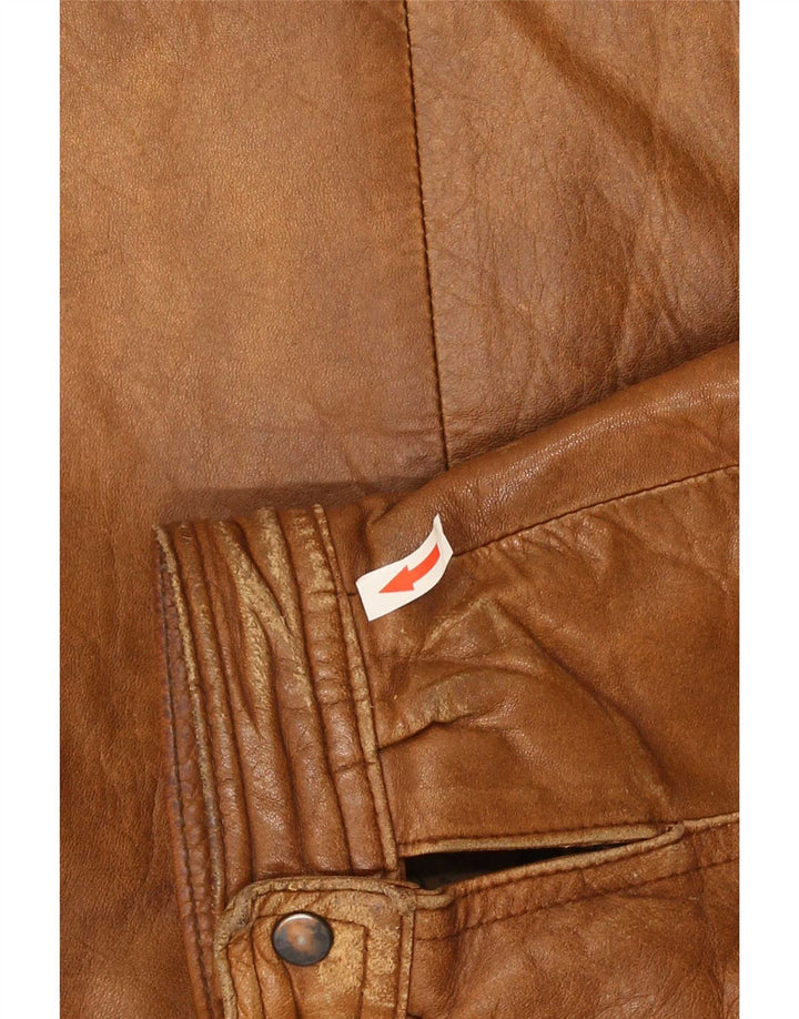 Vintage Herren Lederjacke IT 56 2XL Braun