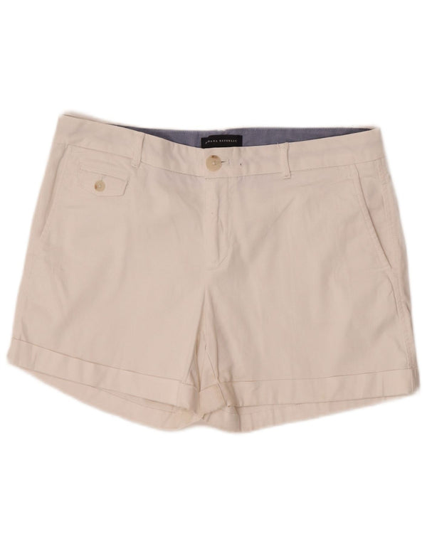Banana Republic Damen Chinoshorts US 10 Large W33 Weiße Baumwolle