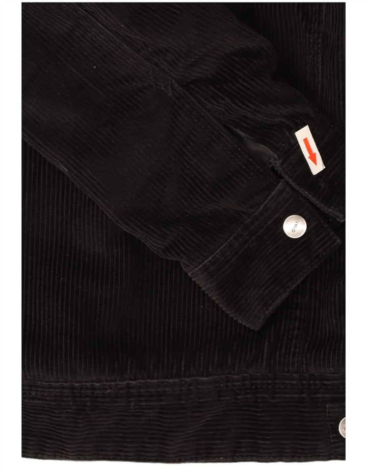 ZARA Herren Sherpa Cordjacke UK 42 XL Schwarz Colourblock Baumwolle