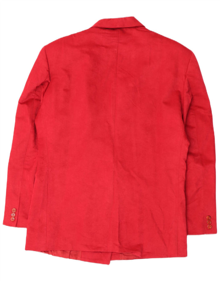 Vintage Herren Zweireiher Blazer Jacke IT 52 XL Rot Polyester