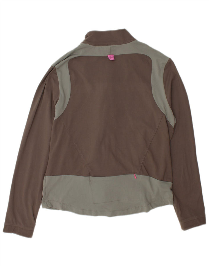 Marks & Spencer Damen-Trainingsanzug-Top-Jacke, UK 14, Größe L, Braun, Farbblock
