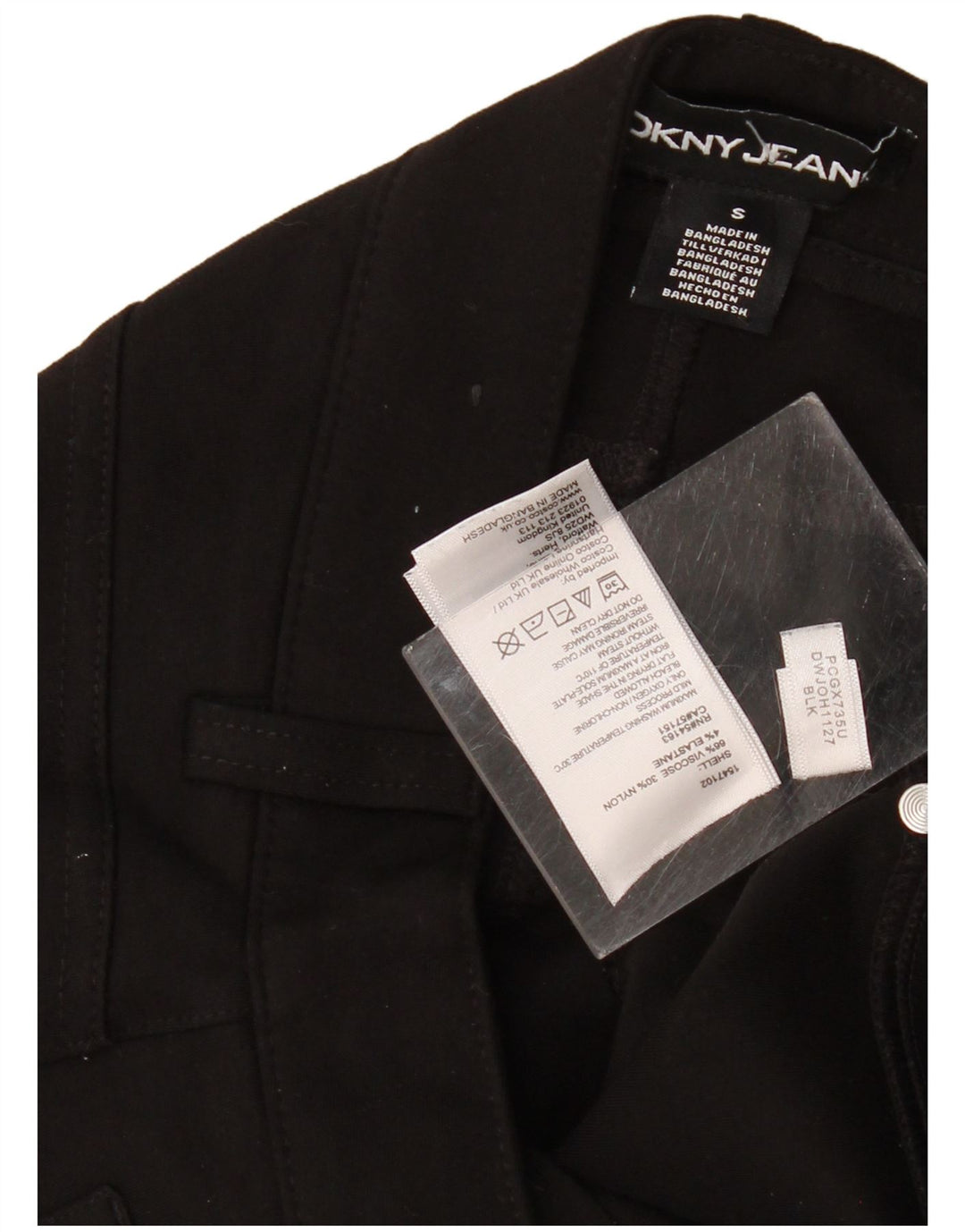 Dkny Damen gerade Freizeithose, Größe S, W27, L28, schwarze Viskose