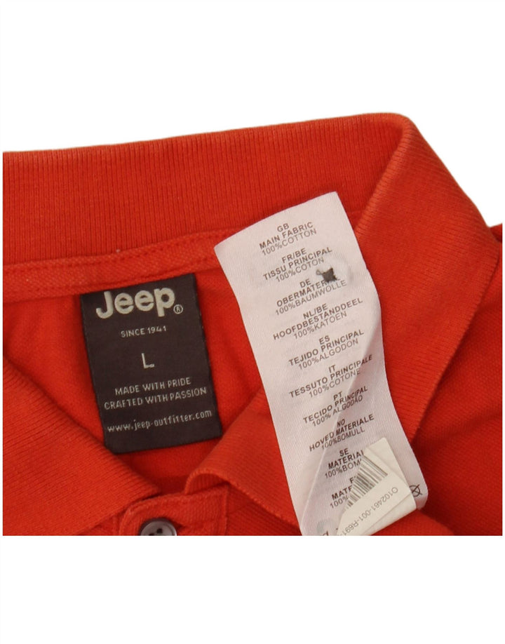 Jeep Herren-Poloshirt, große orangefarbene Baumwolle