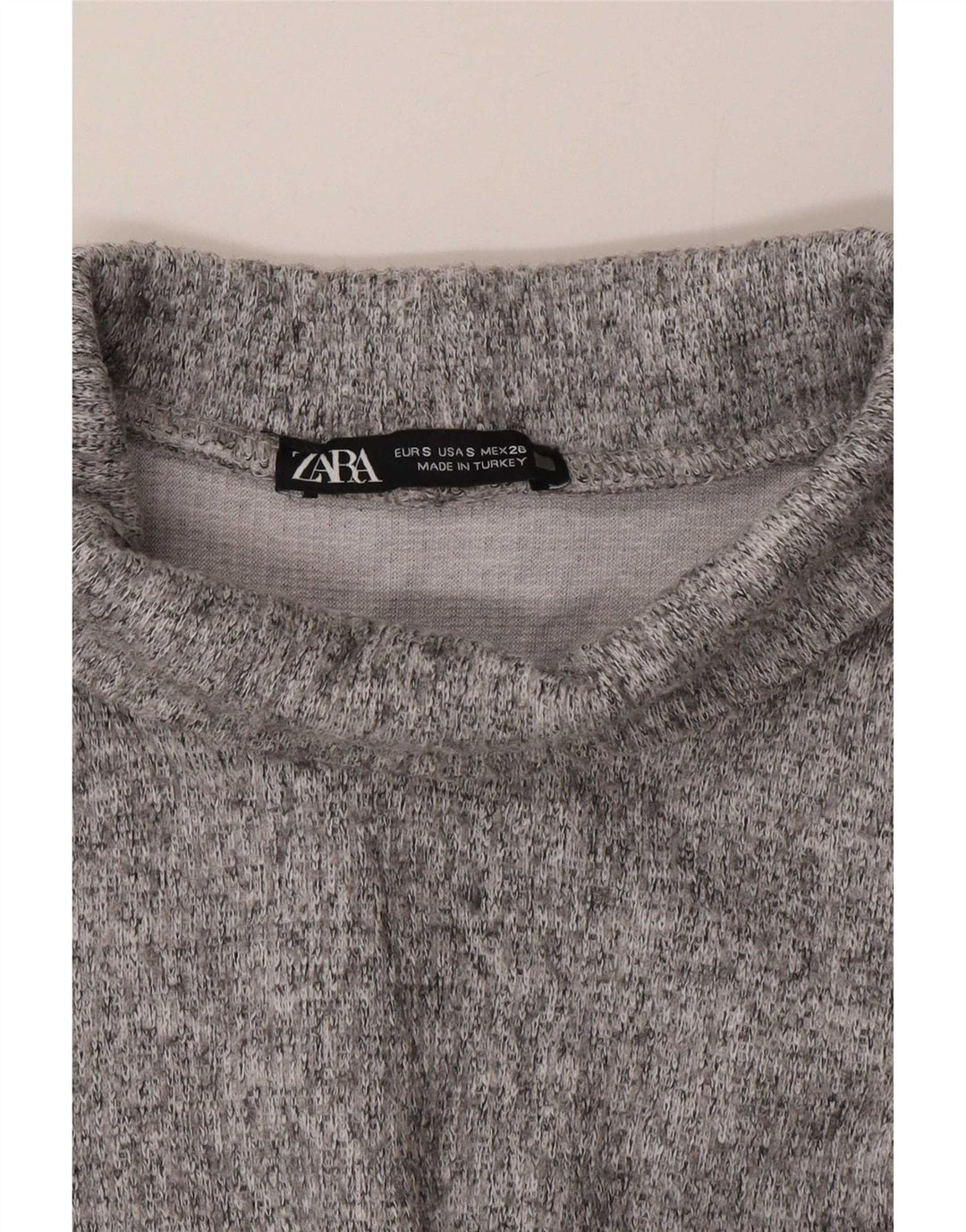 Zara Damen Übergroßes Top Langarm UK 10 Small Grau