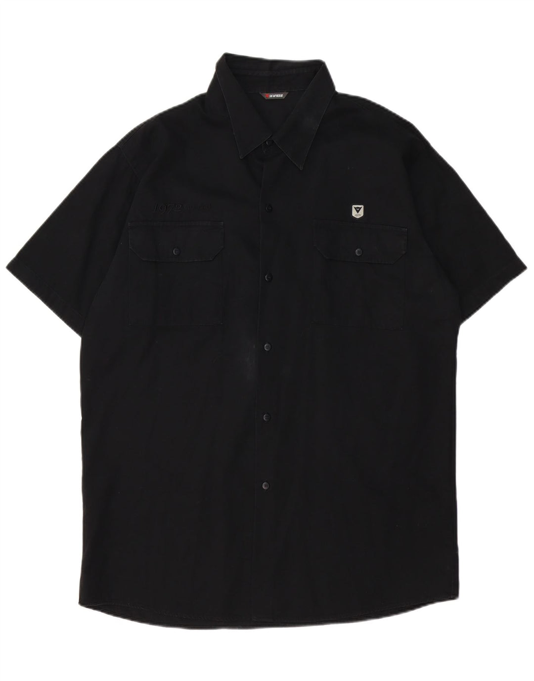 Dainese Herren Grafik-Kurzarmshirt, groß, aus schwarzer Baumwolle