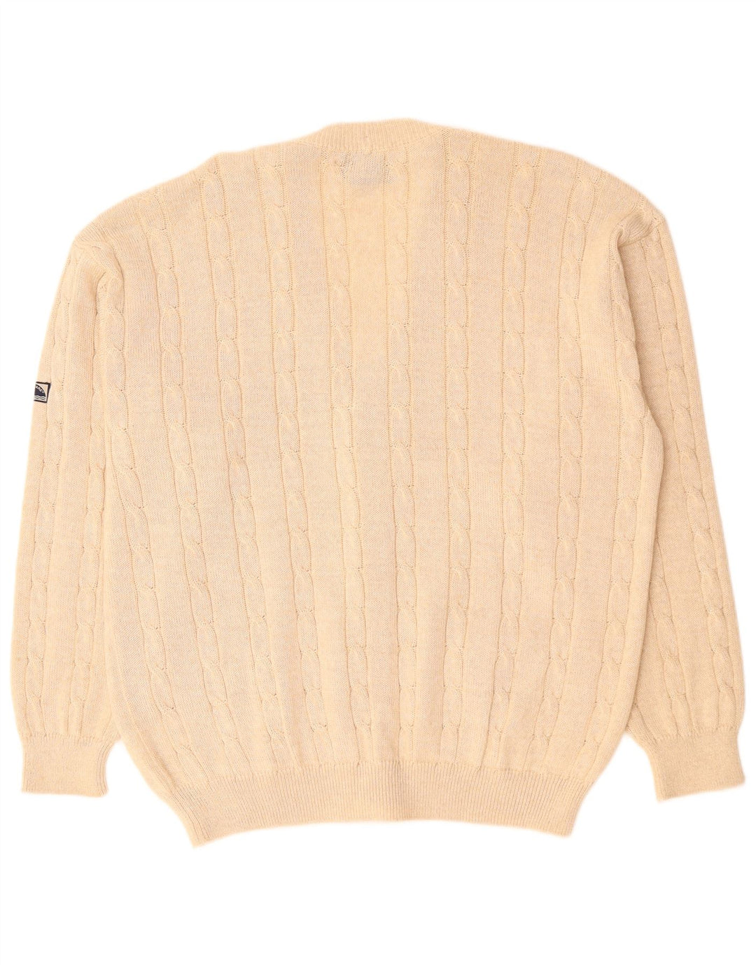 NAVIGARE Herren-Strickjacke XL Beige gefleckte Merinowolle