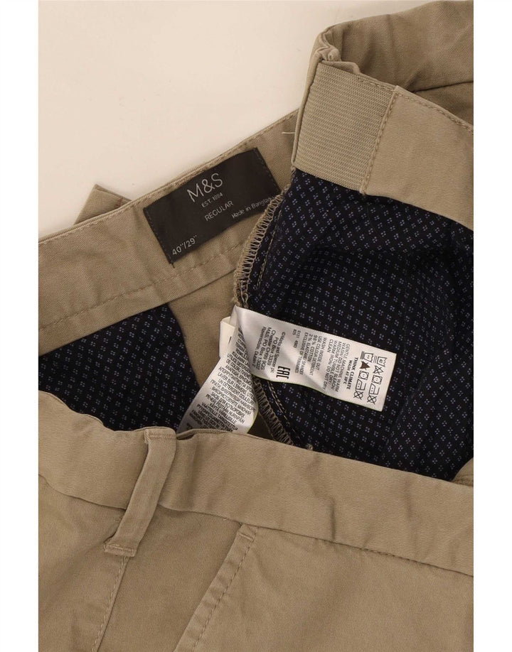 Marks & Spencer Herren-Chinohose, normal, W40, L29, Beige, Baumwolle