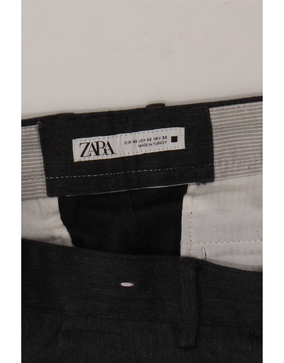 Zara Slim Chino-Hose für Herren, EU 42, Größe L, W32, L32, Grau