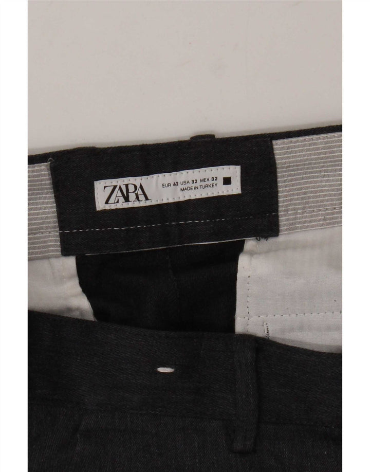 Zara Slim Chino-Hose für Herren, EU 42, Größe L, W32, L32, Grau