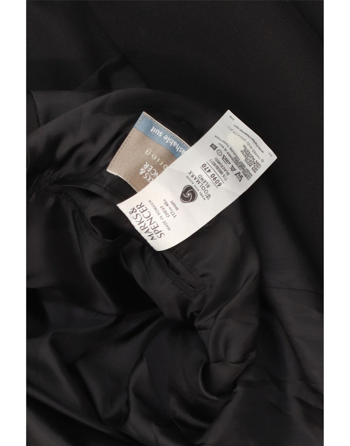 Marks & Spencer Herren-Blazer mit 2 Knöpfen, UK 46, XL, schwarze Wolle