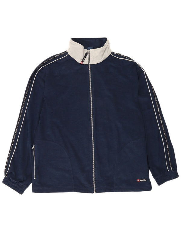 Lotto Mens Graphic Tracksuit Top Jacket UK 42/44 XL Navy Blue Colourblock