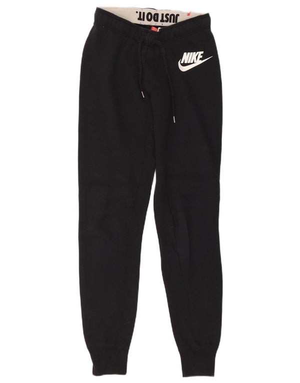 Nike Womens Graphic Trainingshose Jogger UK 4 XS Schwarz Baumwolle