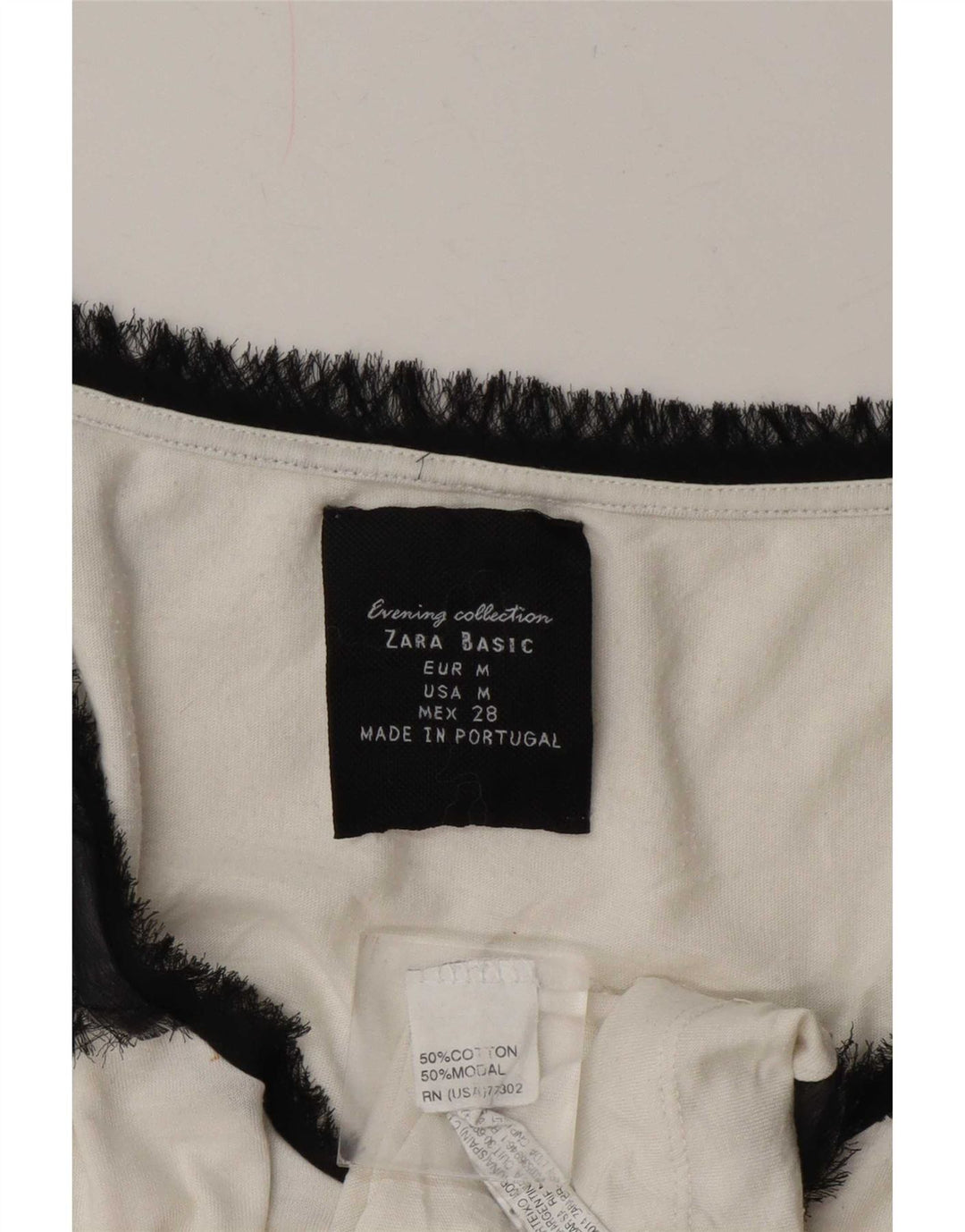 Zara Damen-Trägershirt, UK-Größe 44, mittelweiß, gestreift, Baumwolle