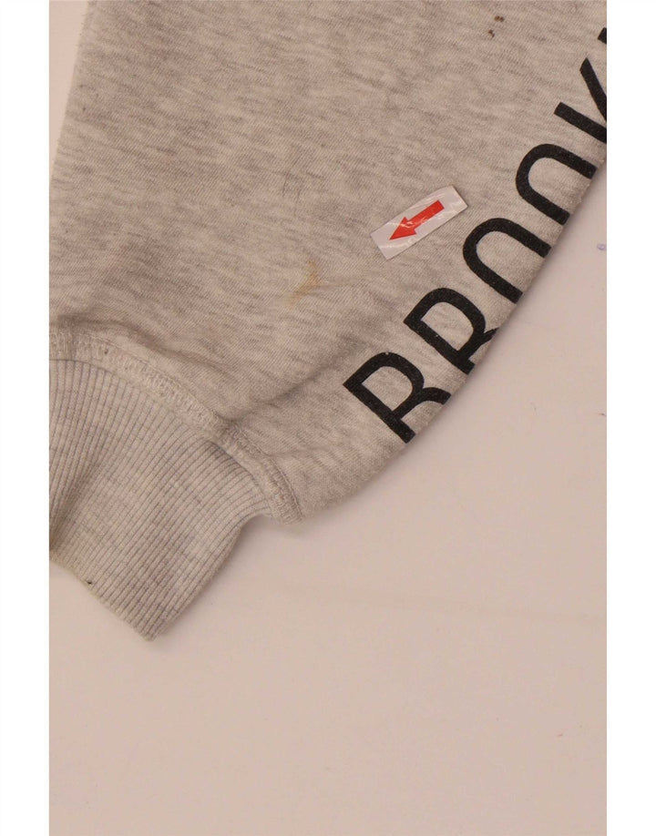 Pull & Bear Damen Crop Graphic Zip Hoodie Pullover UK 10 Small Grau meliert