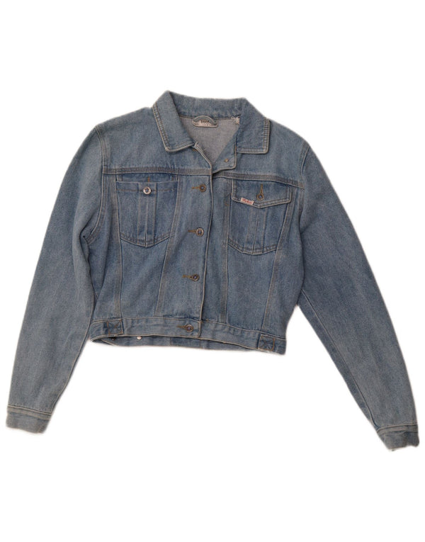 DOROTHY PERKINS Damen Crop Denim Jacke UK 14 Mittelblaue Baumwolle