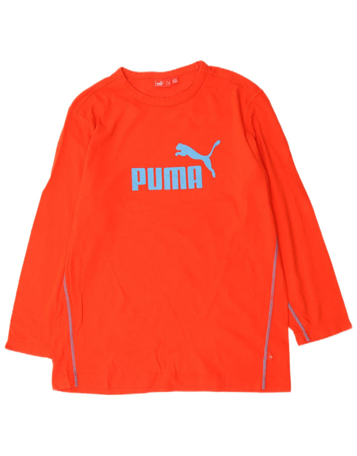 Puma Herren Graphic Top Long Sleeve Large Red Cotton
