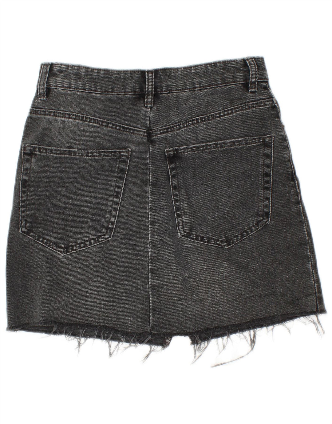 Zara Damen Mini-Jeansrock, Größe S, Größe 26, Schwarz, Baumwolle