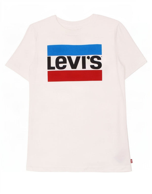 Levi's Jungen-T-Shirt mit Grafik, 15–16 Jahre, weiße Baumwolle