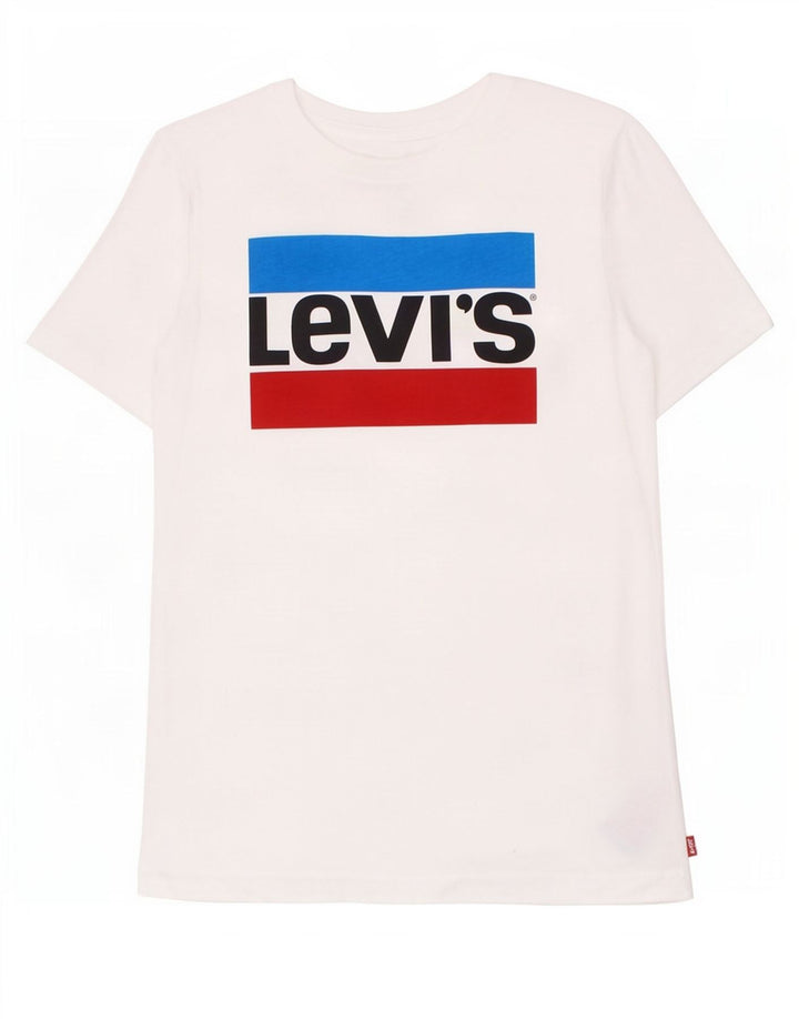 Levi's Jungen-T-Shirt mit Grafik, 15–16 Jahre, weiße Baumwolle