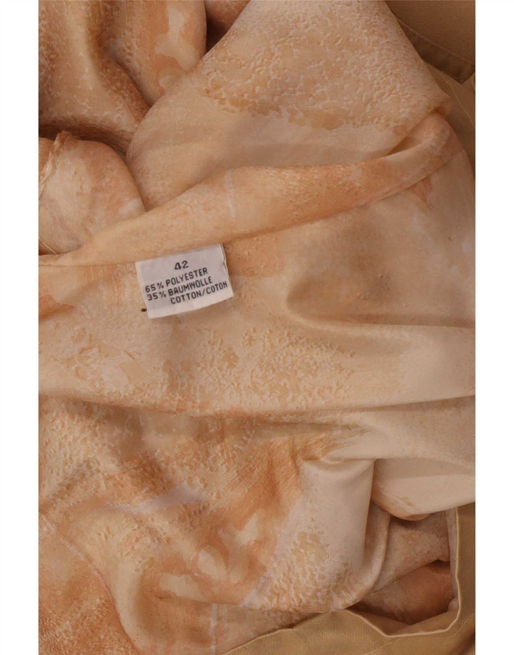 Vintage Damen 3-Knopf-Blazerjacke EU 42 Groß Beige Polyester