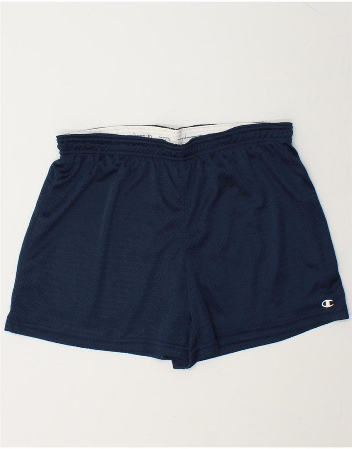 CHAMPION Womens Sport Shorts UK 10 Small Navy Blue Polyester Vintage Champion and Second-Hand Champion from Messina Hembry 